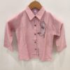 Girls Pink Embroidered Face Design Shirt – Stylish Casual Wear Top