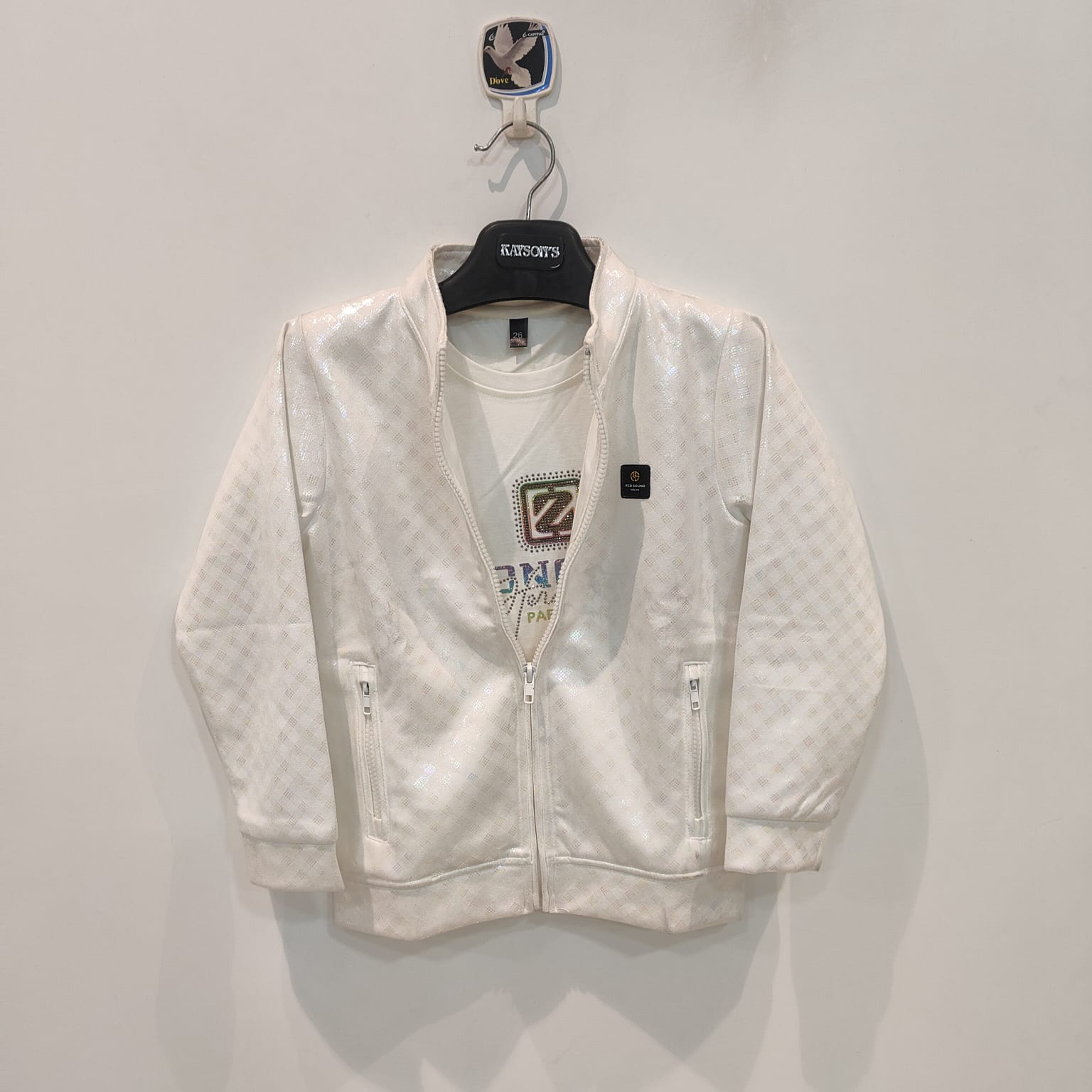WhatsApp Image 2026-02-14 at 7.25.23 PM (1) Kids White Jacket with T-Shirt Set | Soft Zip-Up Winter Wear for Boys & Girls