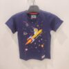 Kids Astronaut Rocket Printed T-Shirt | Navy Blue Cotton Round Neck Tee for Boys & Girls