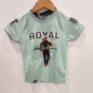 Boys Mint Green Royal Graphic Cotton T-Shirt | Trendy Casual Summer Wear for Kids