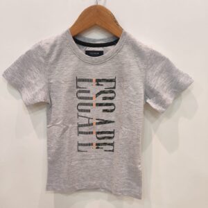 Boys Grey Cotton Printed T-Shirt | Cool Dude Graphic Casual Wear for Kids